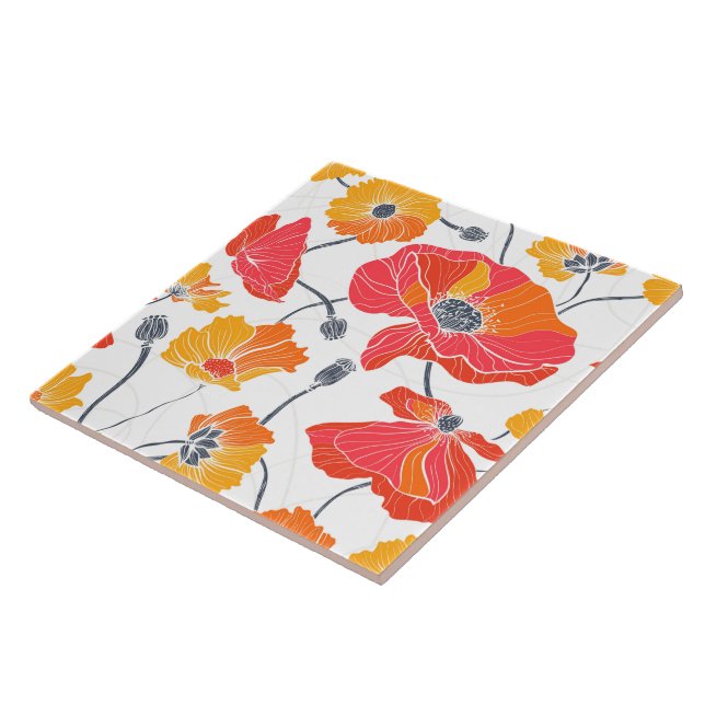 Poppy Flowers Tile (Side)
