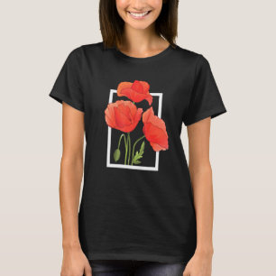Poppy Flowers Watercolor - Nature summer love T-Shirt