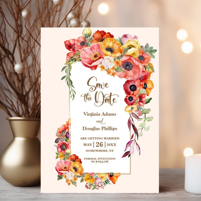 Poppy Flowers Wedding Save the Date (Creator Uploaded)