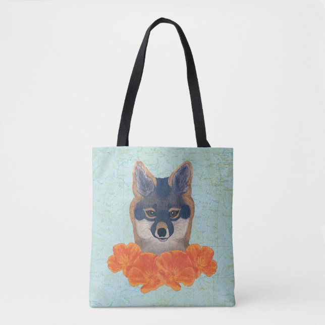 Poppy Fox Tote Bag (Front)