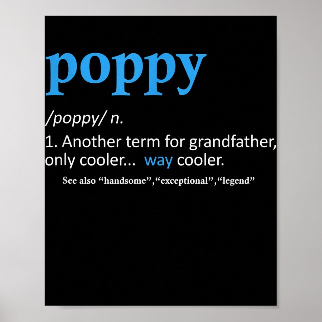 Poppy Funny Grandpa Fathers Day  Poster (Front)