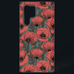 Poppy garden in coral, brown and pine green samsung galaxy case<br><div class="desc">Vector pattern made of hand-drawn poppies.</div>