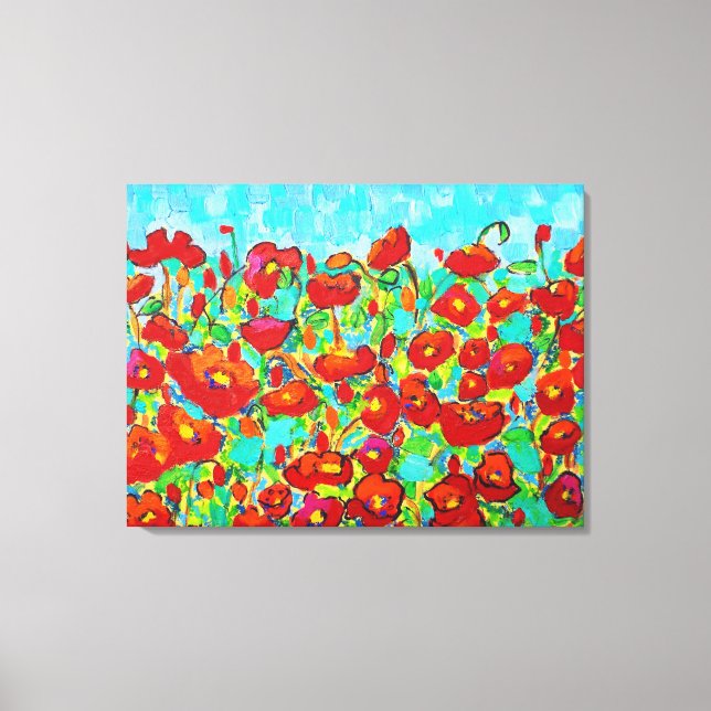 "Poppy Gathering" Fine Art by Susi Franco Canvas Print (Front)
