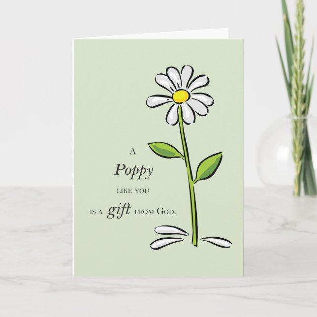 Poppy Gift from God Daisy Religious Grandparents Card (Front)