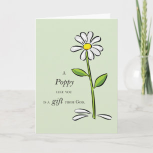 Poppy Gift from God Daisy Religious Grandparents Card