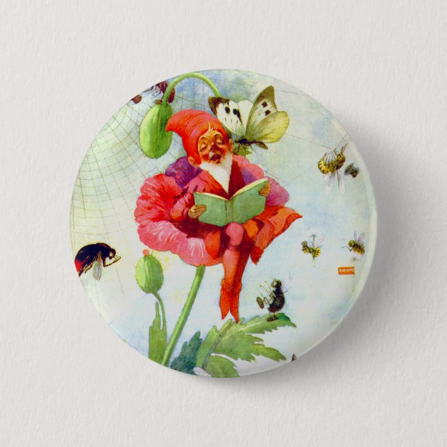 Poppy Gnome 6 Cm Round Badge (Front)