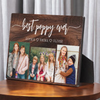 Poppy Grandfather Grandchildren Wood Photo Collage