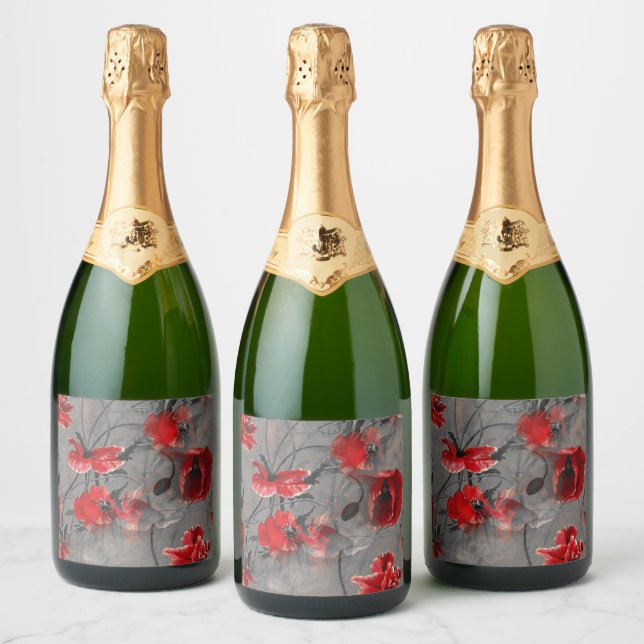 Poppy Haze Sparkling Wine Label (Bottles)