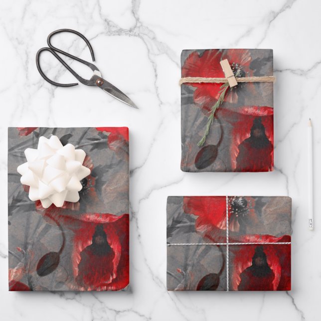 Poppy Haze Wrapping Paper Sheet (Front)