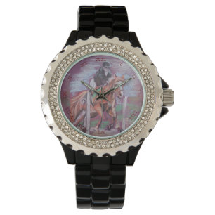 POPPY HORSE JUMPING WITH Roman numerals Watch