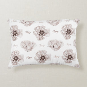 Poppy Illustrated Decorative Cushion
