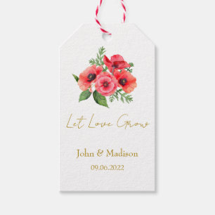 Poppy Let love grow wedding seed Gift Tags