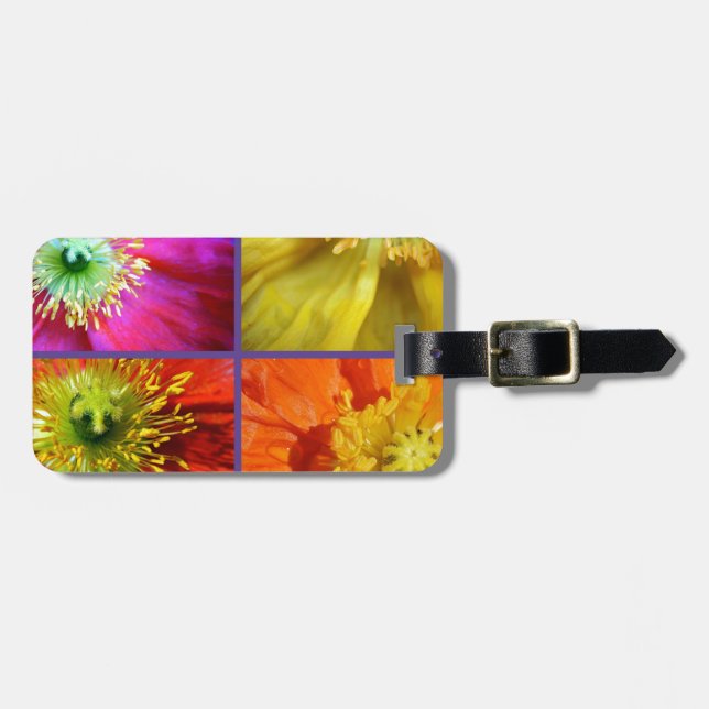 Poppy Love Photograph Collage Luggage Tag (Front Horizontal)