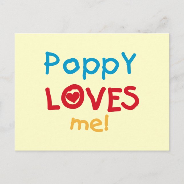 Poppy Loves Me T-shirts and Gifts Postcard (Front)
