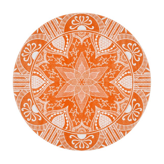 Poppy Mandala Cutting Board (Front)