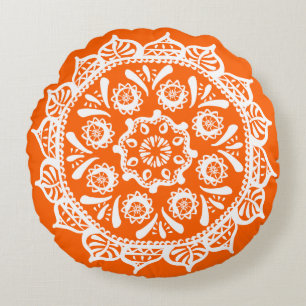 Poppy Mandala Round Cushion