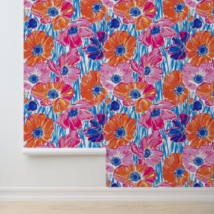 Poppy Meadow Sketch Wallpaper