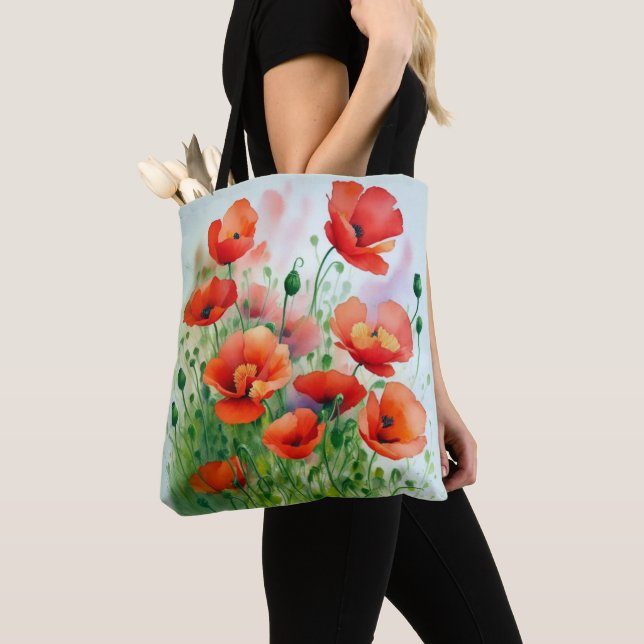 poppy meadow tote bag (Close Up)