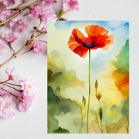 Poppy, meadow, watercolor art, flower