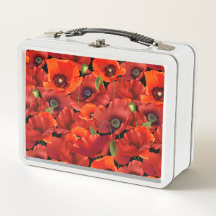 Poppy Metal Lunch Box