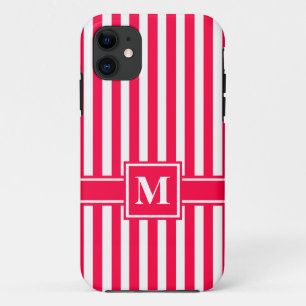 Poppy Modern Stripe with Monogram Case-Mate iPhone Case