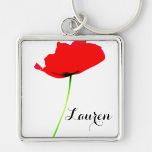 POPPY Name Personalised square Keychain