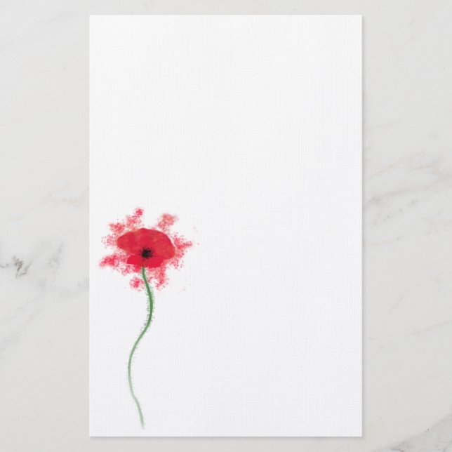 Poppy notepaper stationery (Front)