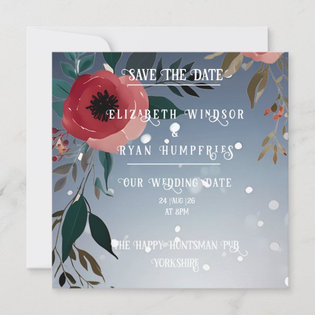 Poppy of Love" Wedding Invitation Collection (Front)