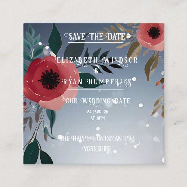 Poppy of Love" Wedding Invitation Collection (Front)