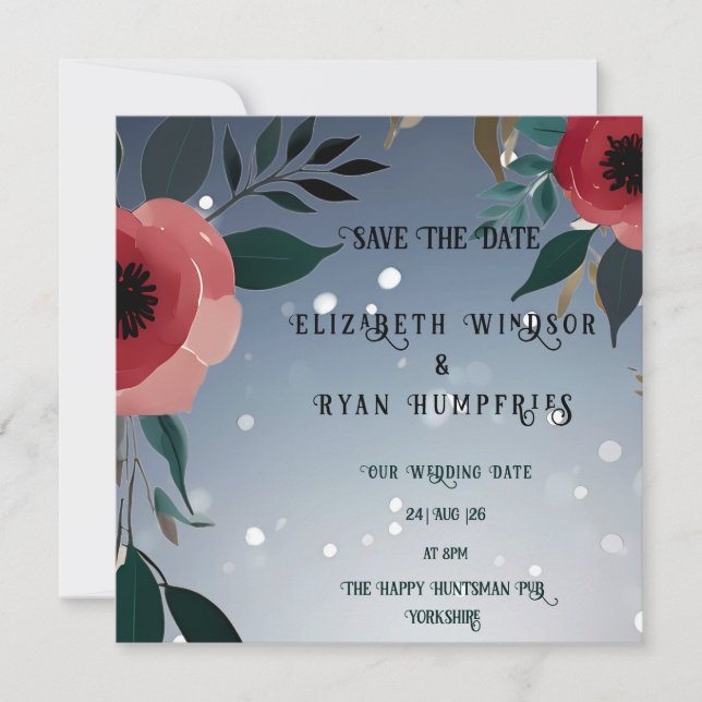 Poppy of Love" Wedding Invitation Collection (Front)