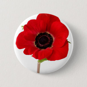POPPY of Remembrance 6 Cm Round Badge