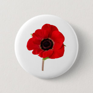 POPPY of Remembrance 6 Cm Round Badge
