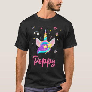 Poppy Of The Birthday Girl Unicorn Theme Magic Uni T-Shirt