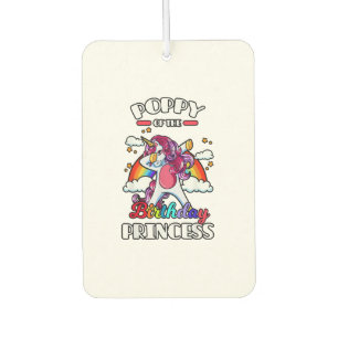 Poppy Of The Birthday Princess Unicorn Rainbow Bda Car Air Freshener