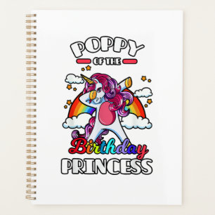 Poppy Of The Birthday Princess Unicorn Rainbow Bda Planner