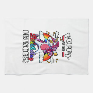 Poppy Of The Birthday Princess Unicorn Rainbow Bda Tea Towel