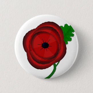 Poppy on white - badge