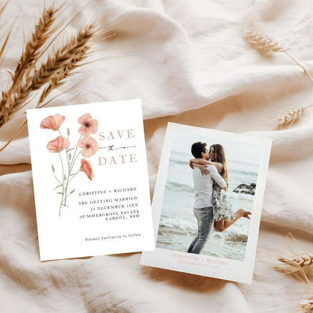 Poppy Orange Flower Wedding Save the Date  (Creator Uploaded)