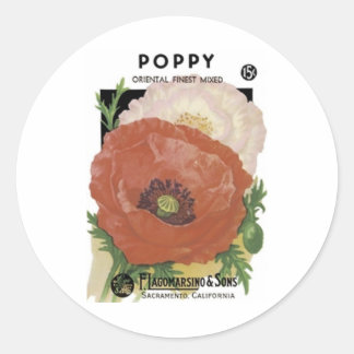 Poppy, Oriental Finest,  F. Lagomarsino & Sons Classic Round Sticker
