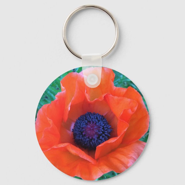 POPPY Oriental Red Orange --- Key Ring (Front)