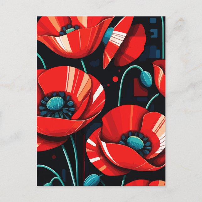 Poppy Papaver flowers Postcard (Front)