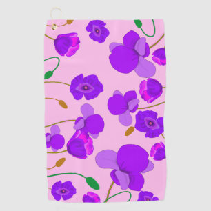 Poppy (Papaver somniferum) Lilac Golf Towel