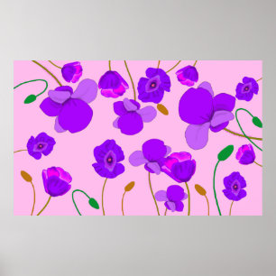 Poppy (Papaver somniferum) Lilac Poster