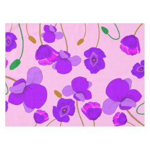 Poppy (Papaver somniferum) Lilac Tablecloth