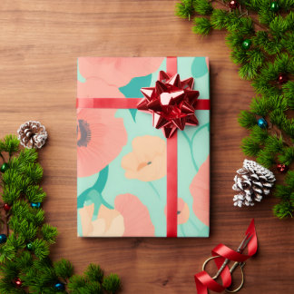 Poppy Pastel Colourful Personalised Pattern Wrapping Paper