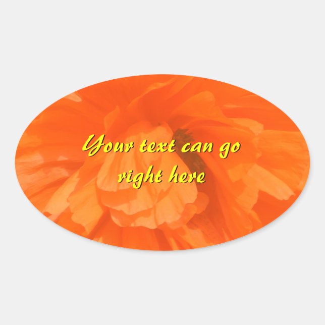 Poppy Petals Oval Stickers (Front)