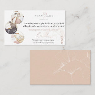 POPPY Pink & Airy Simple Branding Business Card