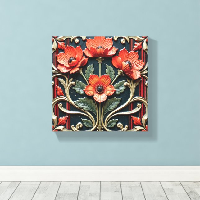 Poppy Protege Canvas Print (Insitu(Wood Floor))