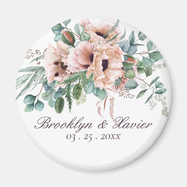 Poppy Radiance Wedding Favor Magnet (Front)