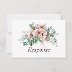 Poppy Radiance Wedding RSVP/Response RSVP Card